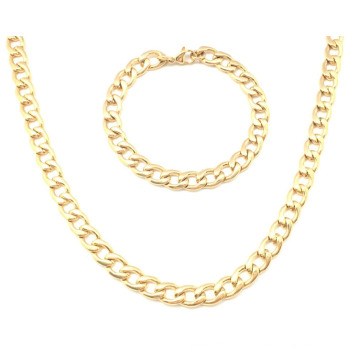 Aço inoxidável ouro colar de jóias de moda set